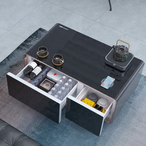 nordic smart coffee tea table fridge Modern coffee table with refrigerator