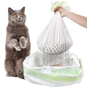 Sifting Cat Litter Bag Drawstring Extra-Thick Cat Litter Box Bag Reusable Multi-Functional Cat Litter Tray Sifter Bag Pet