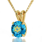 Star of David Gold Necklace Shema Israel Solitaire Pendant