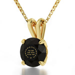 Ana Bekoach Necklace Gold Kabbalah Solitaire Pendant