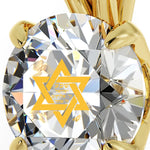 Star of David Gold Necklace Shema Israel Solitaire Pendant