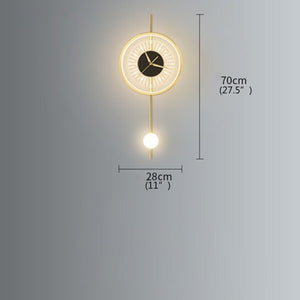 AOSONG  Creative Clock Wall Lamp Living Room Background Wall Stair Light Luxury Room Bedroom Bedside Lamp