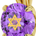 Star of David Gold Necklace Shema Israel Solitaire Pendant