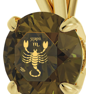 Scorpio Necklace Gold Zodiac Pendant