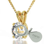 Gemini Necklace Gold Zodiac Pendant