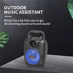 Bluetooth-compatible Speaker Wireless Sound System Bass Stereo with LED Light Support TF Card  FM Radio