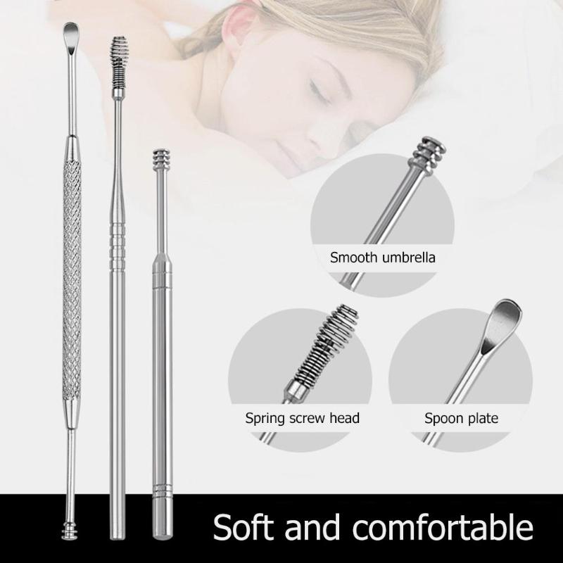 7pcs/set Ear Wax Pickers Cleaner Stainless Steel