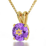 Star of David Gold Necklace Shema Israel Solitaire Pendant