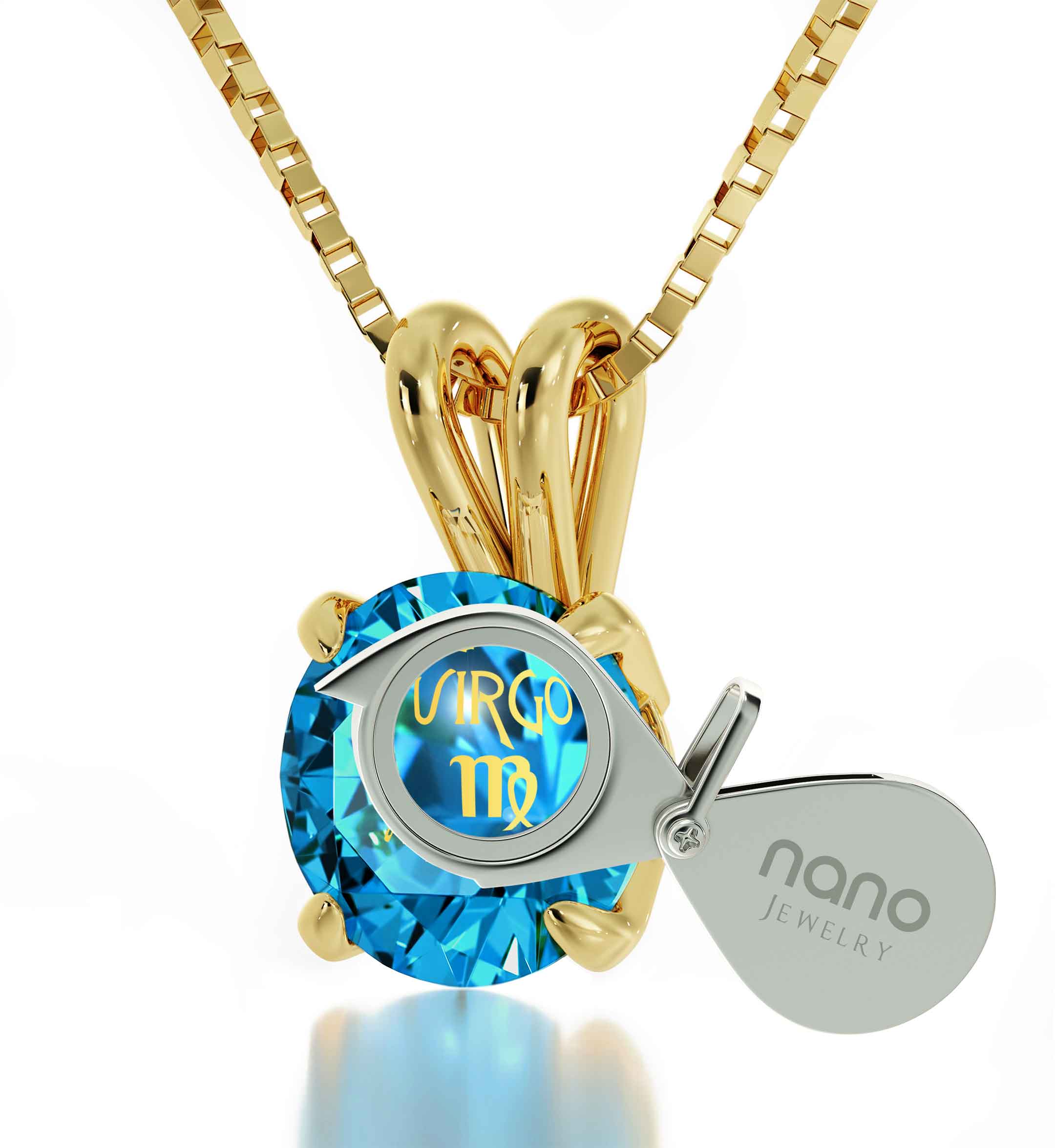 Virgo Necklace Gold Zodiac Pendant